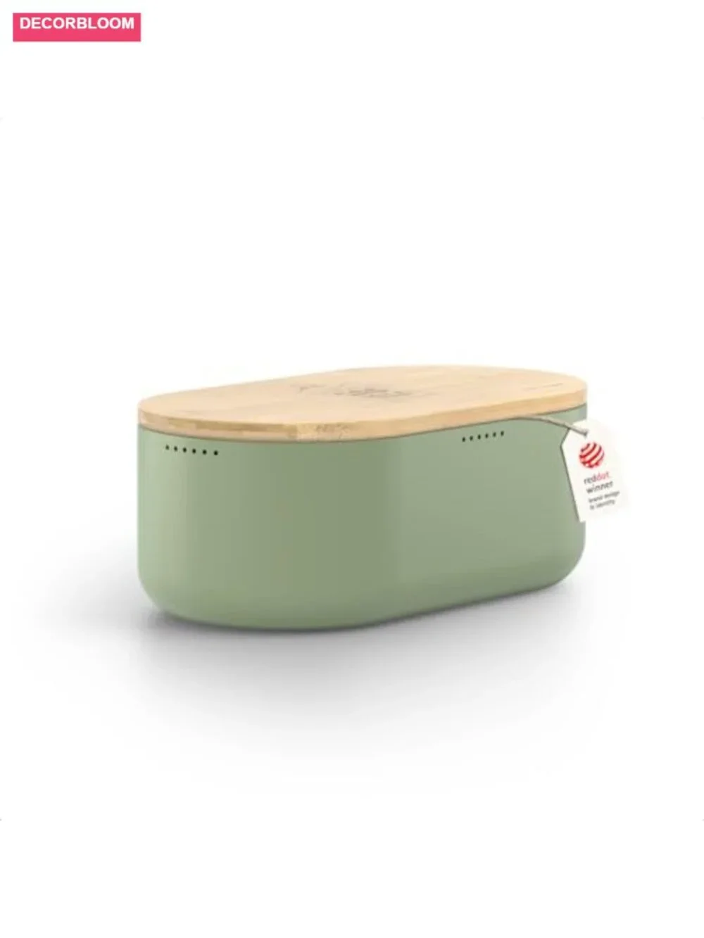 Minimalist Bread Box with Bamboo Cutting Board Lid, Air Ventilation, Large